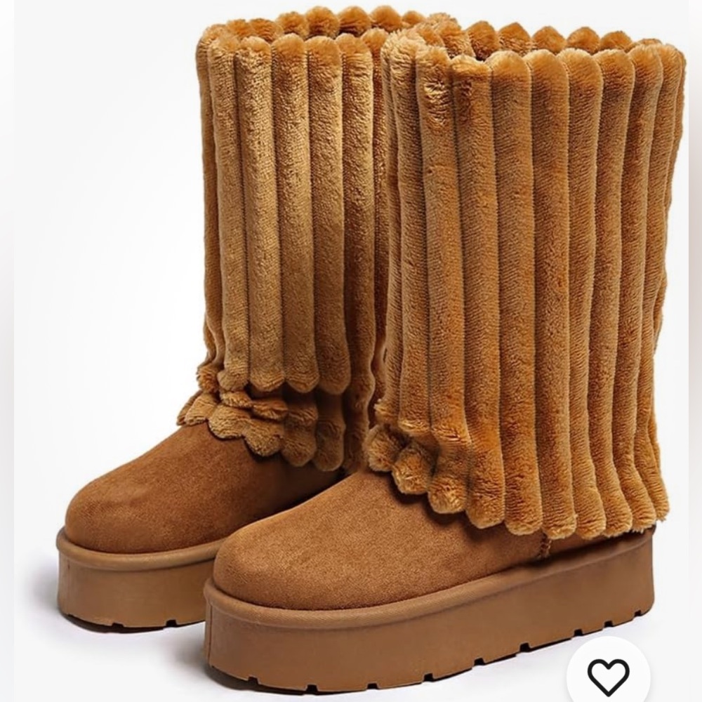 Carlkarida Size 5.5 Brown Platform Fur Snow/Dress Boots in Size 5.5 nwt